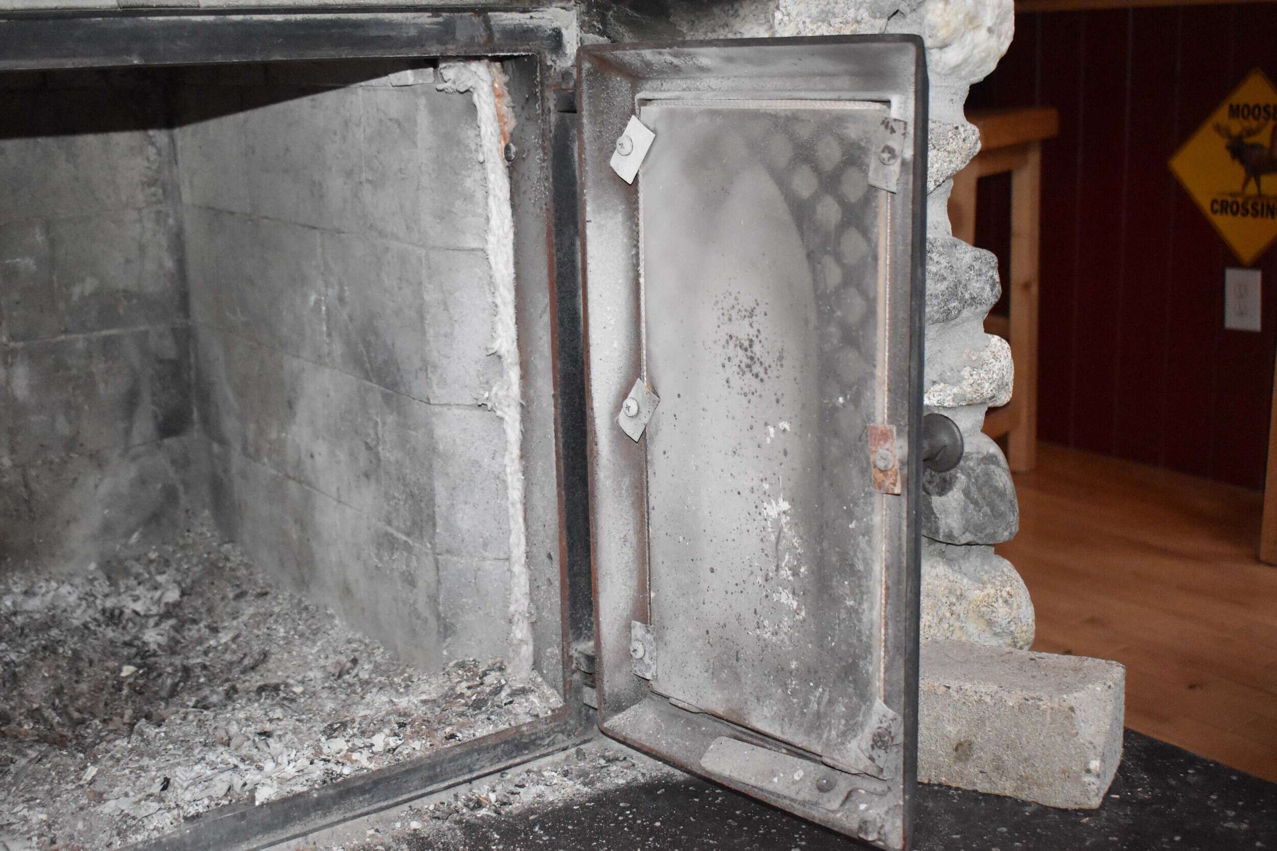 soot on fireplace glass